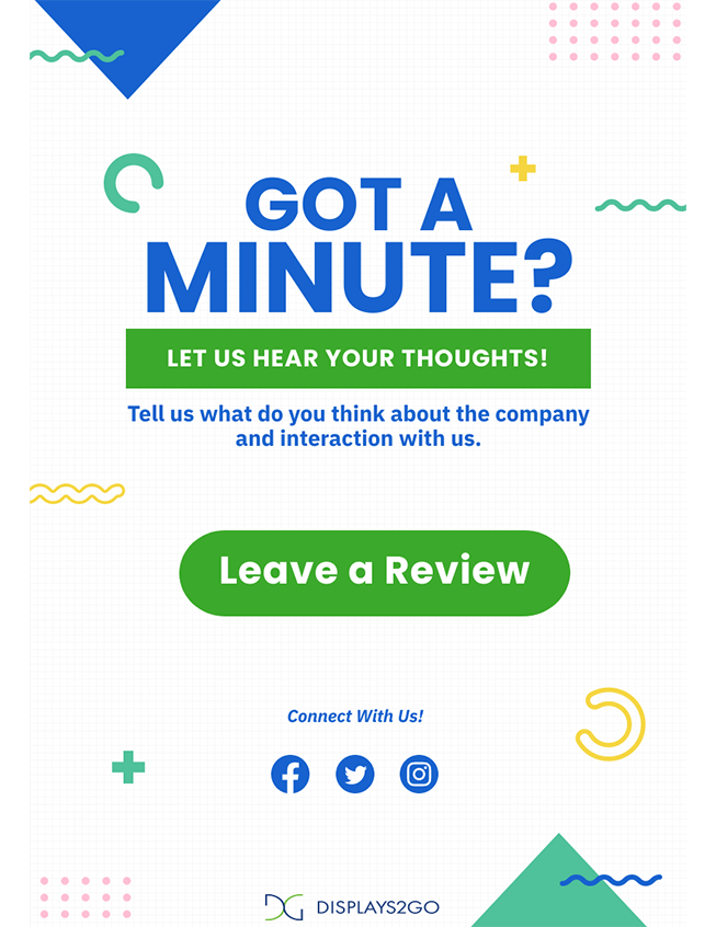Got a minute? Leave a review! printable sign