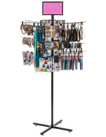 Rotating Grid Rack with 12” Pegs Includes 20 Hooks