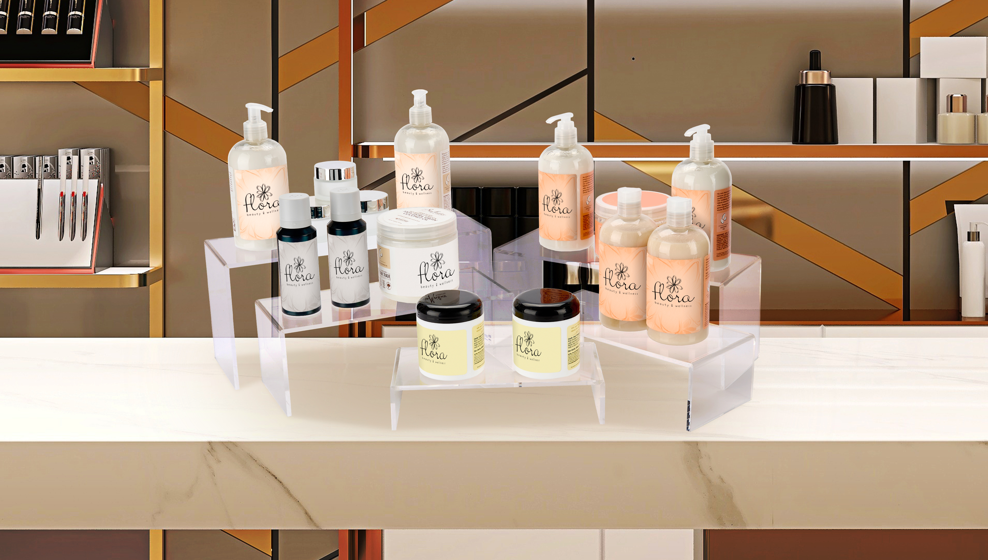 Acrylic Display Risers | Retail Countertop Merchandising Stands ...