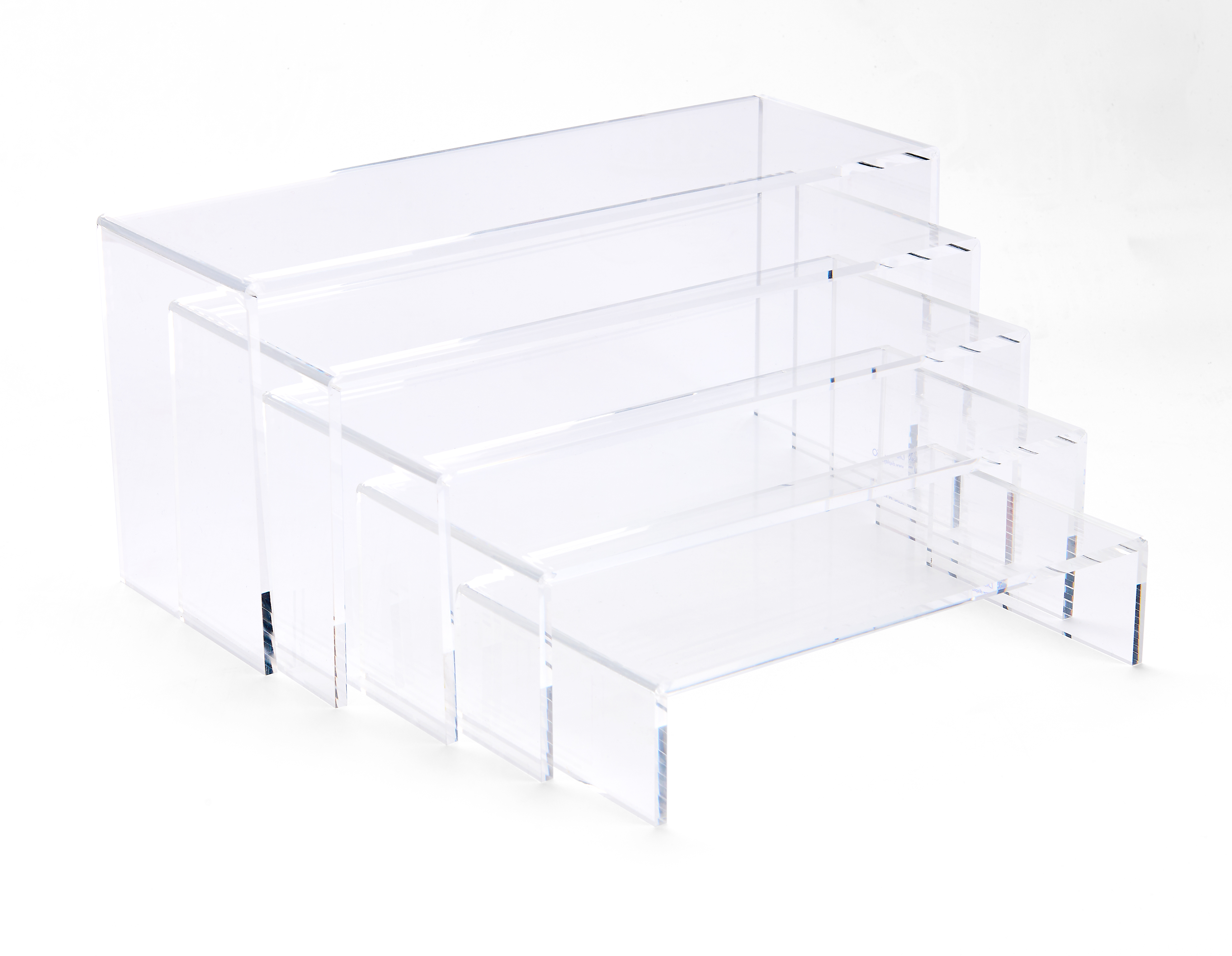 Crescent Display Riser Acrylic Display Risers | Retail Countertop Merchandising Stands ...