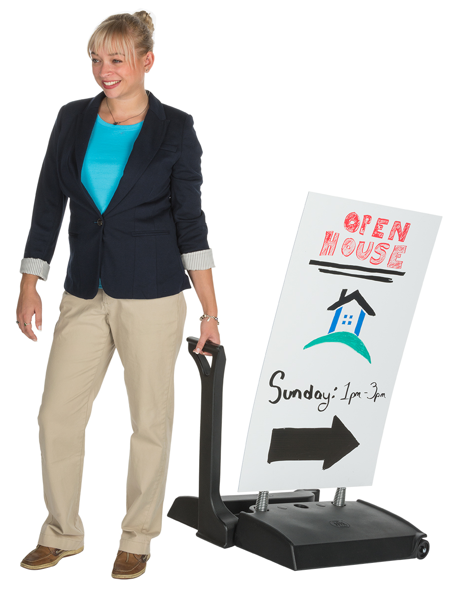 Spring Loaded Sidewalk Sign | Tilt and Roll Base | Displays2Go