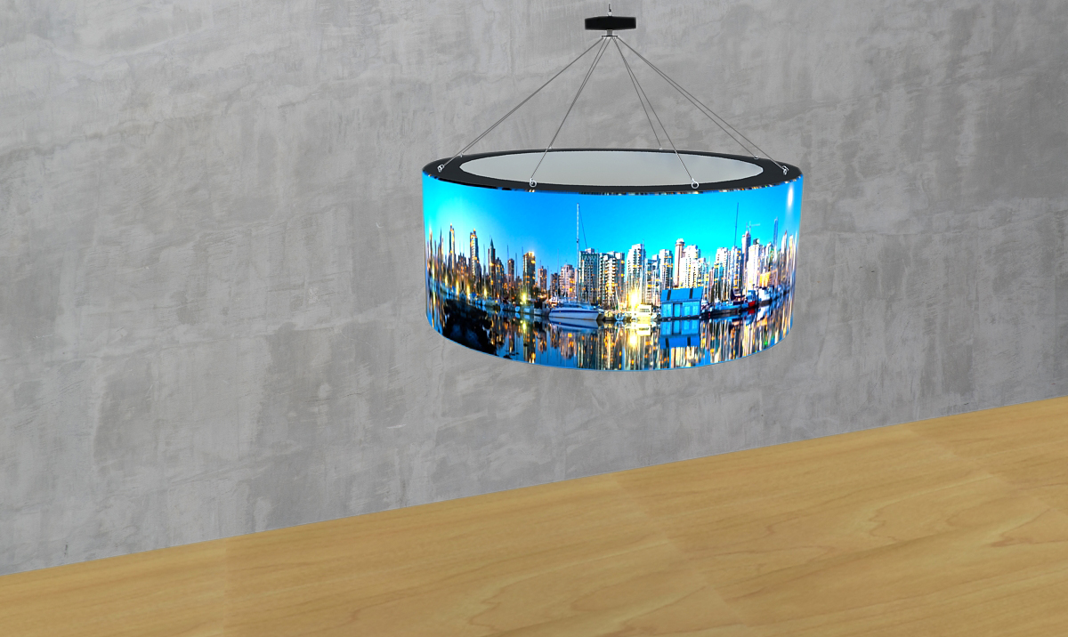 10' Hanging Round Backlit Sign | Custom Printed Graphics | Displays2Go