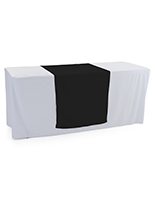 Black table runner with polyester material 