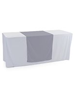 Gray table runner with overall width of 30 inches