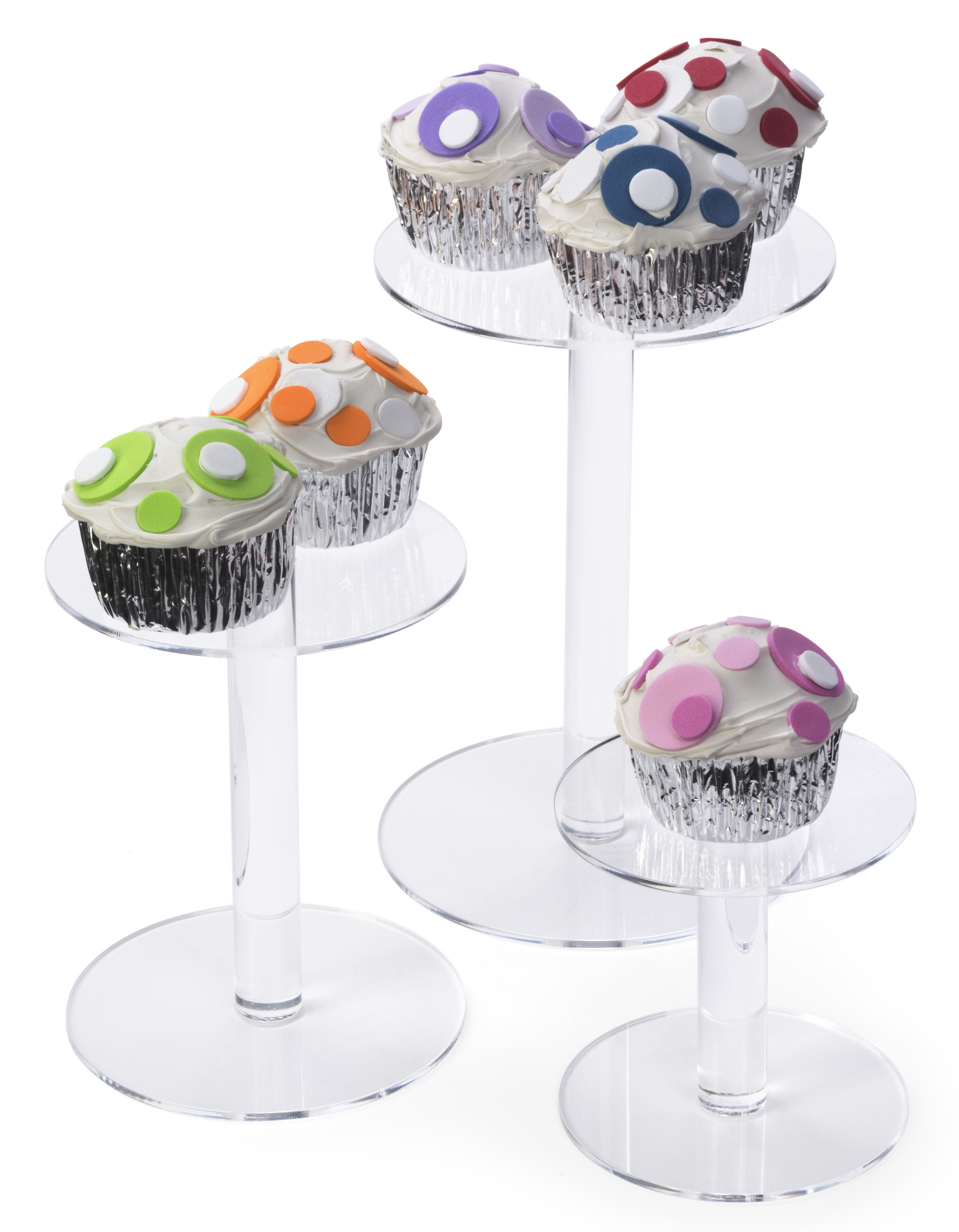 Round Acrylic Risers, Set of 3 Sizes – Clear - Image 3