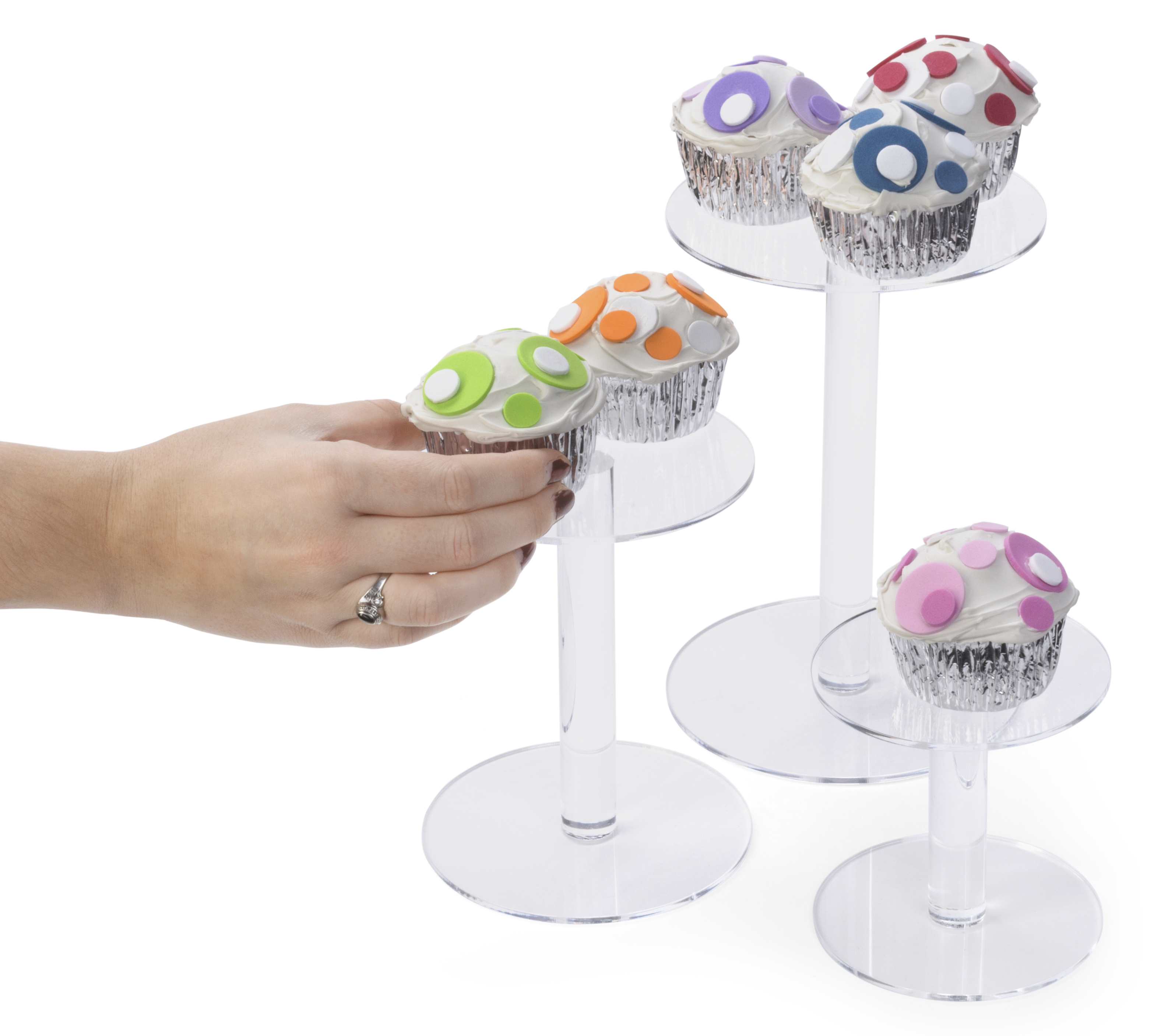 Round Acrylic Risers, Set of 3 Sizes – Clear - Image 4