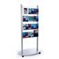 12-24 pocket single-sided adjustable 4-tier floor magazine stand