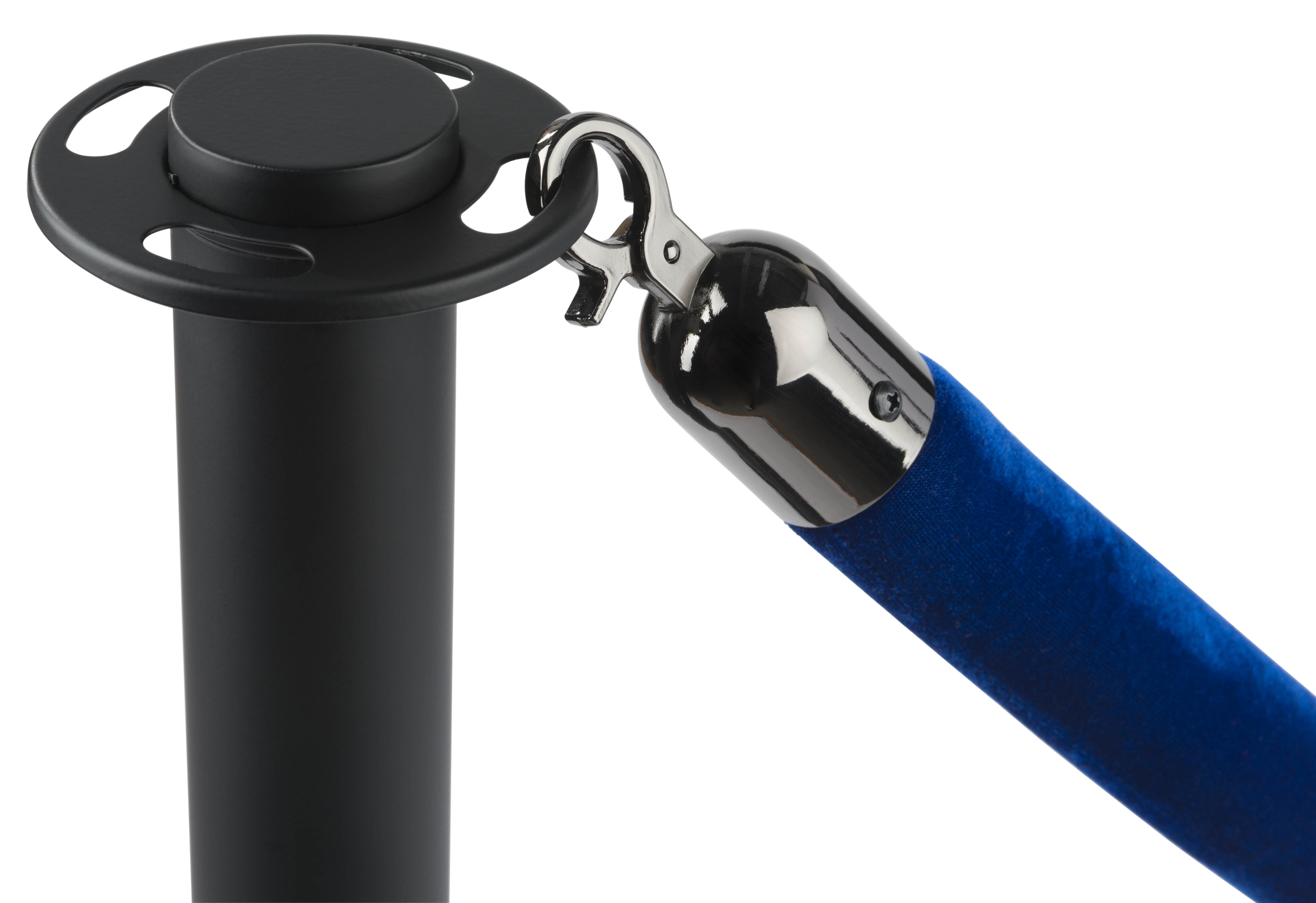Blue Crowd Control Rope | Polished Black Clasps | Displays2Go
