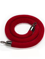 Red Stanchion Rope Black End Hooks