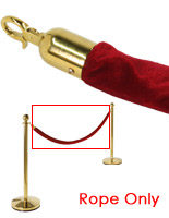 Stanchion Rope Velour Burgundy with pol chrome hks 5' 
