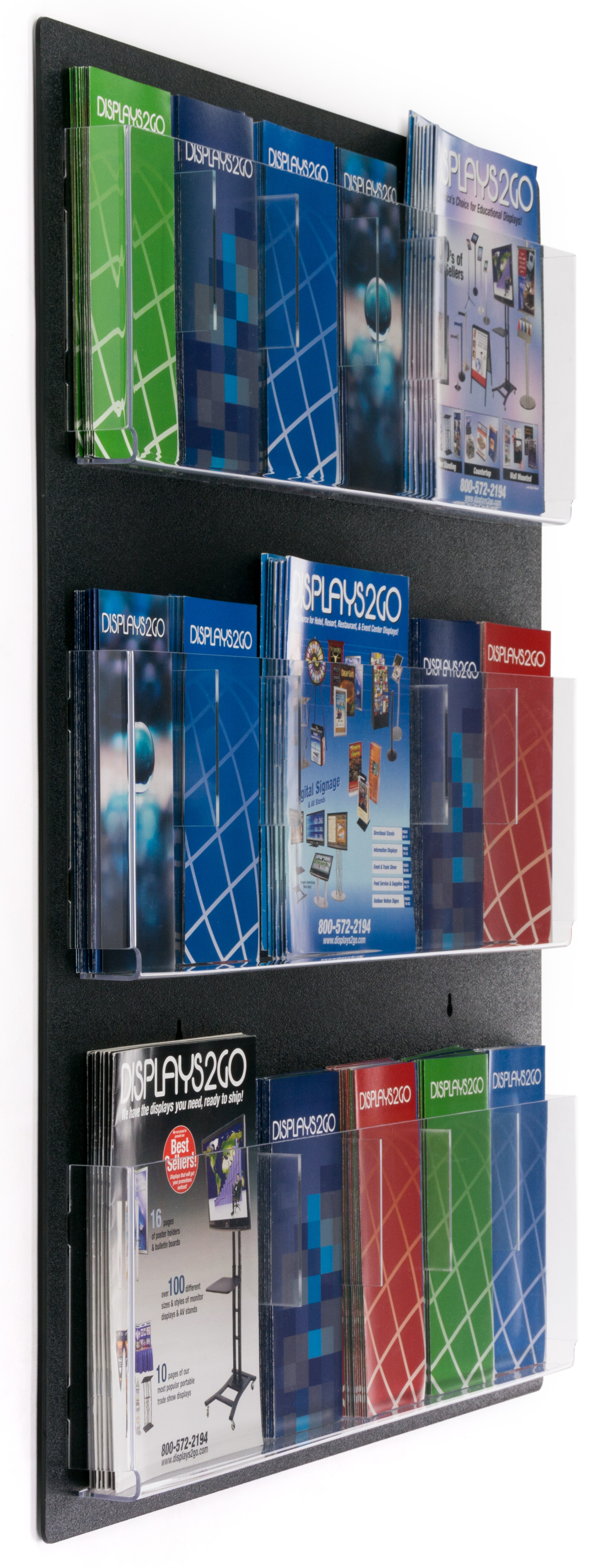 Wall Magazine Rack w/ Up to 18 Pockets of Storage Space | Displays2Go