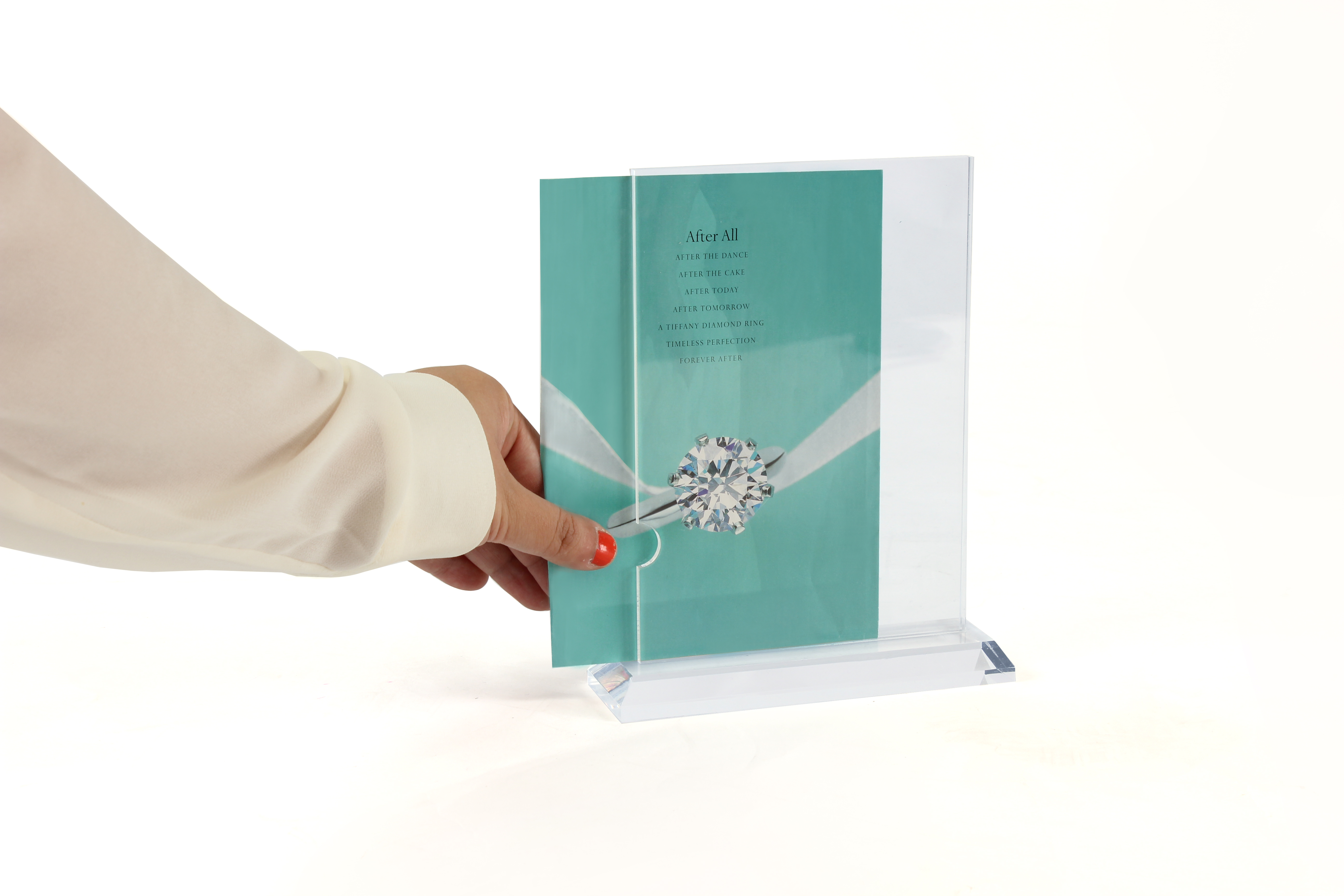 5x7 Acrylic Frame w/ Clear Tapered Base & Top-Loading Design | Displays2Go