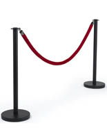 39" Queue Pole with Red Velvet Rope