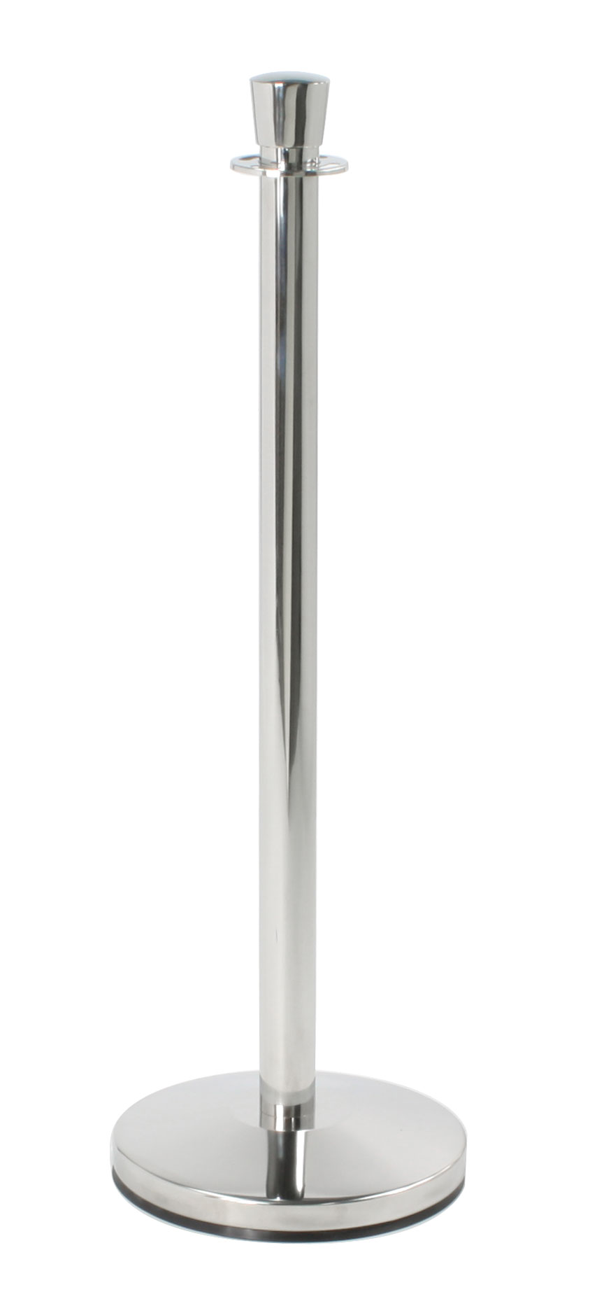 QueuePole Round Set of (2) 39" Chrome Stanchion Posts with 6.5' Black Rope - Image 2