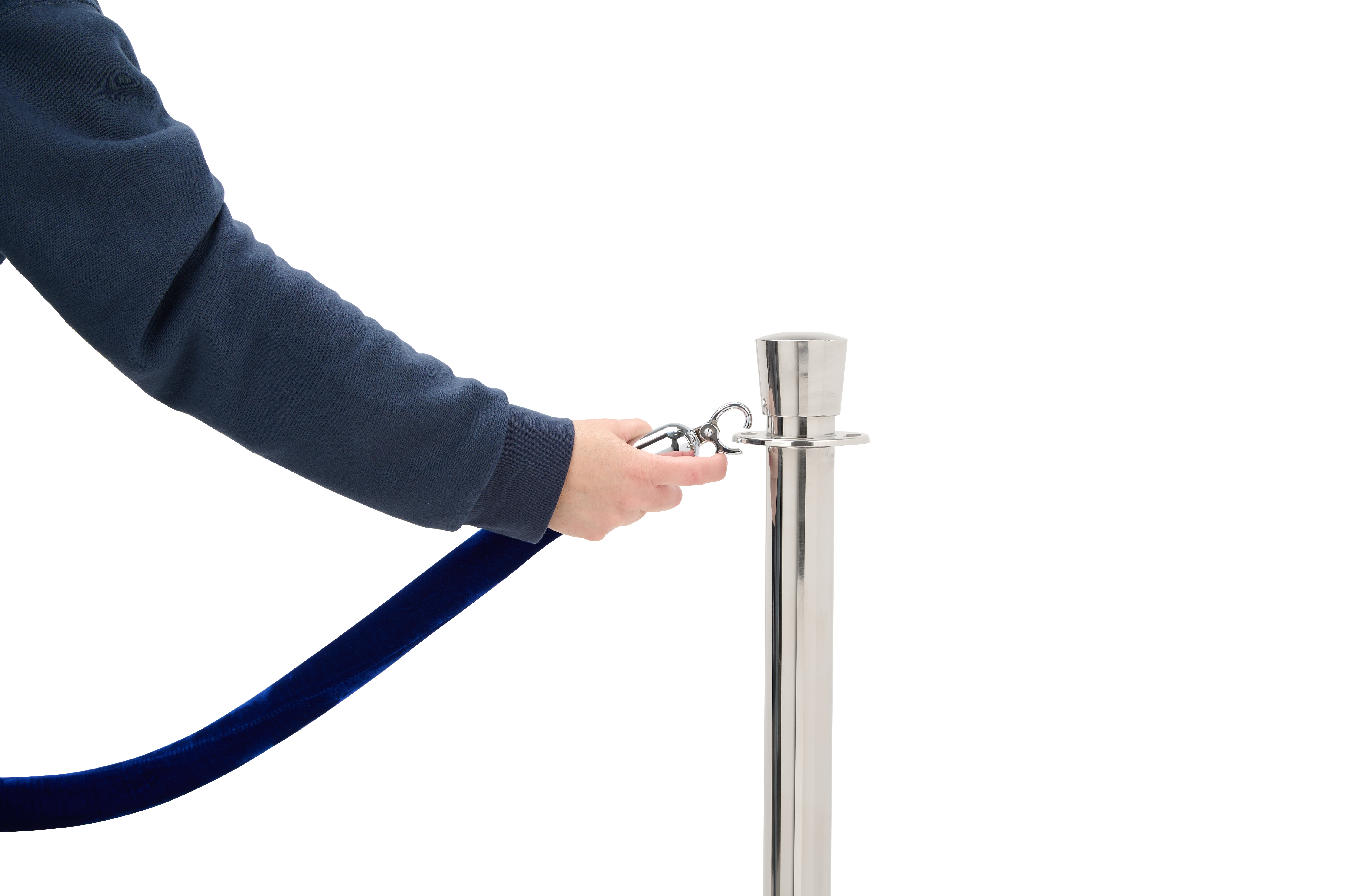 QueuePole 39" Stainless Steel Stanchion Post, Tulip Top Design, Rope Not Included - Image 6