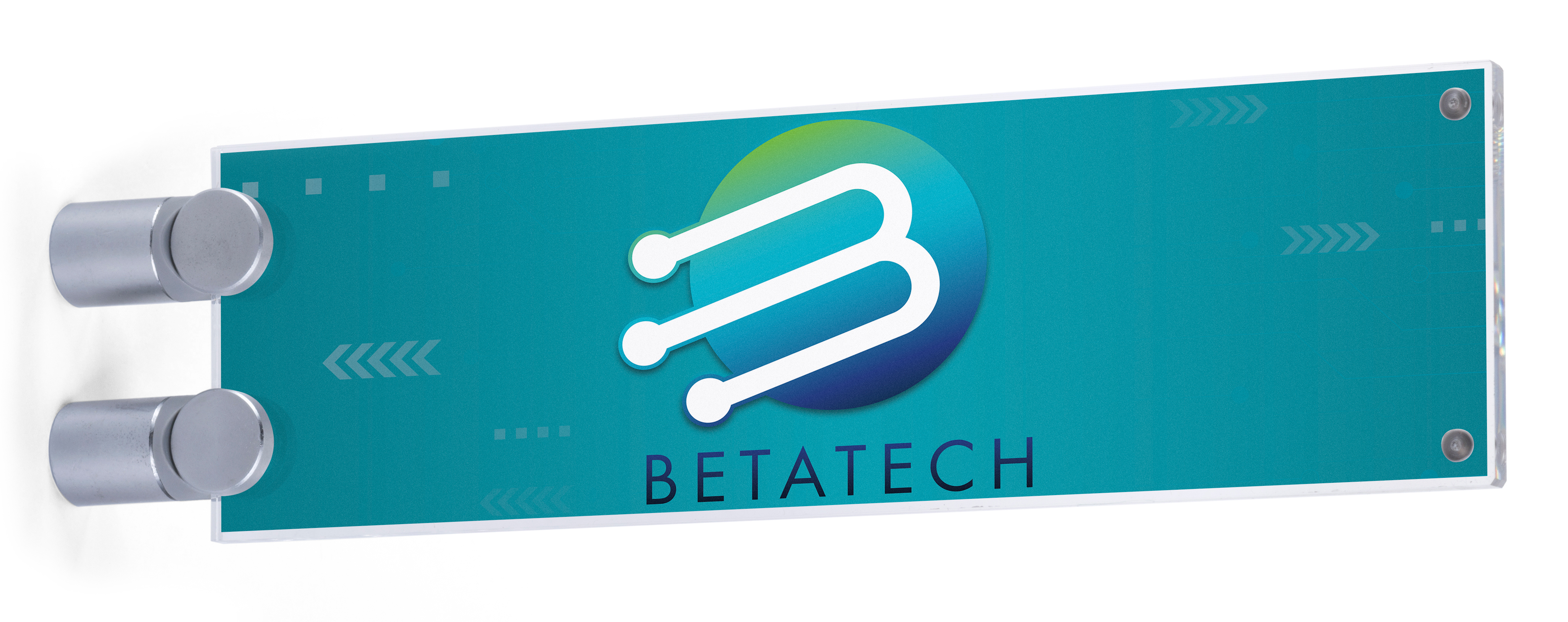 Perpendicular Wall Sign Acrylic Panels & Edge Grip Standoffs