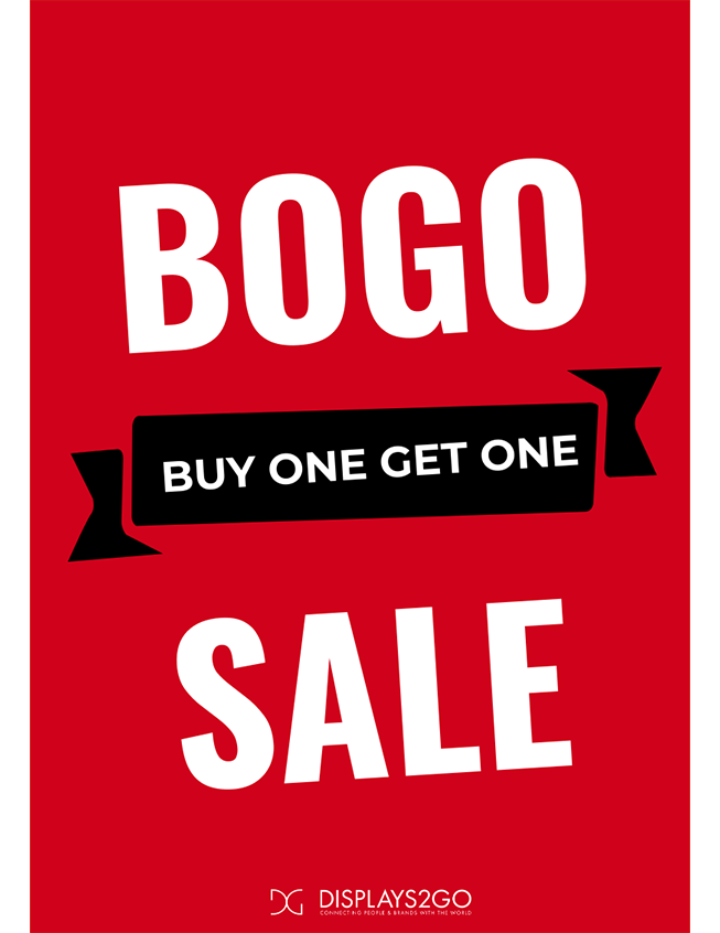 BOGO Buy One Get One Free printable sign