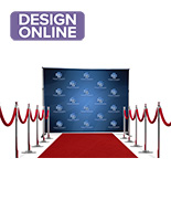 Step and repeat red carpet kit with stanchions