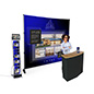 Step and repeat promo booth kit with LDC screen for digital media