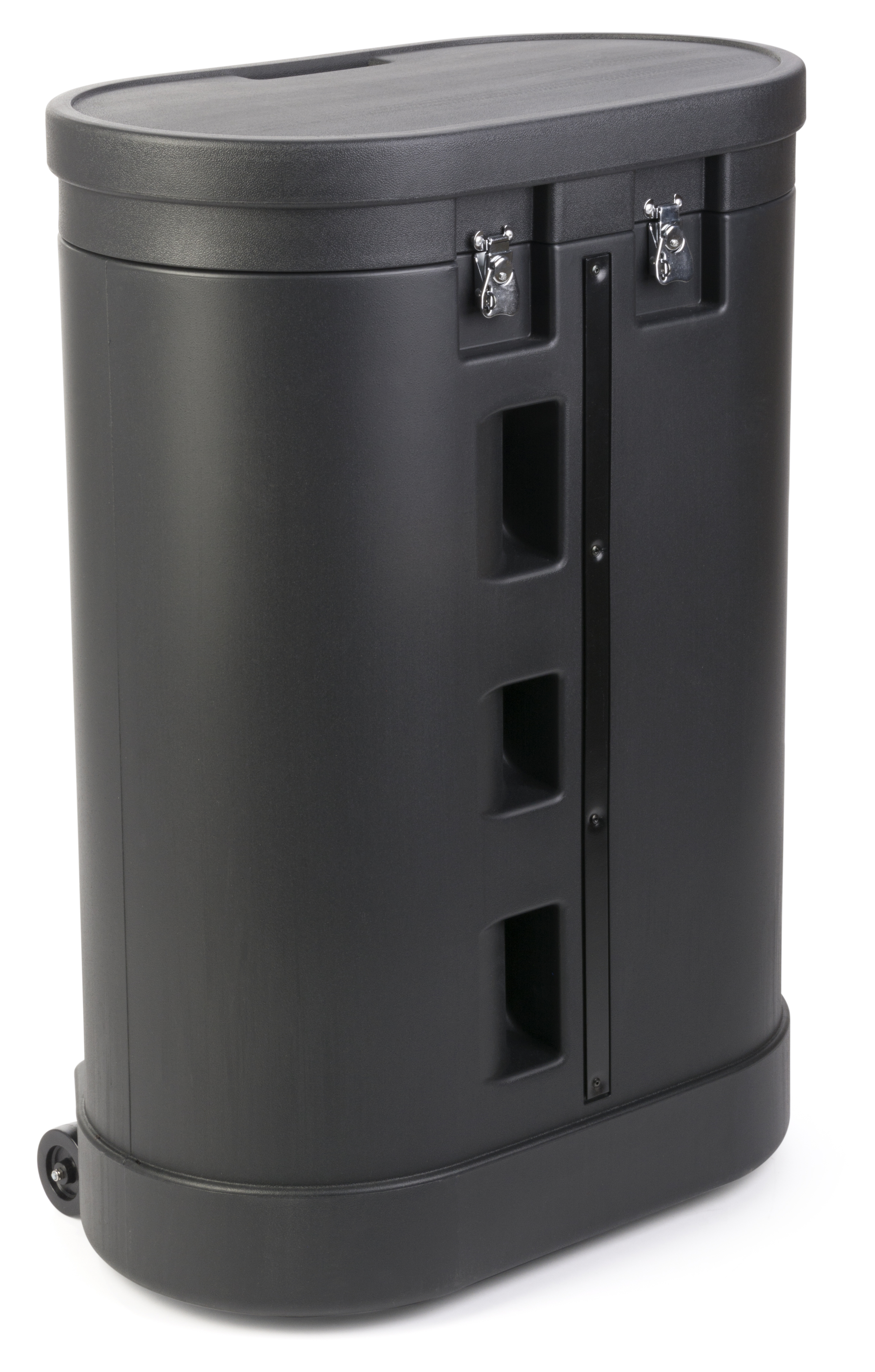 39" Tall Oval Portable Counter w/ Storage & Wheels, Custom UV Graphic Wrap - Image 2