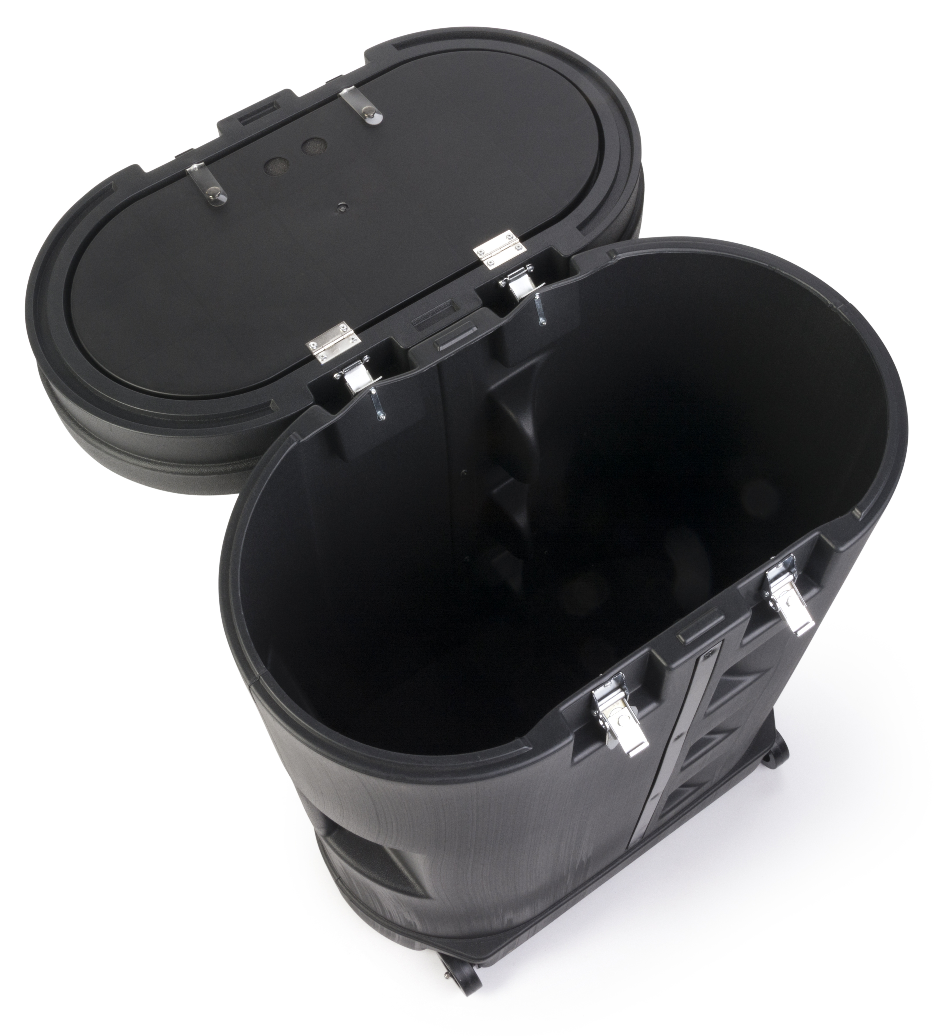 39" Tall Oval Portable Counter w/ Storage & Wheels, Custom UV Graphic Wrap - Image 3