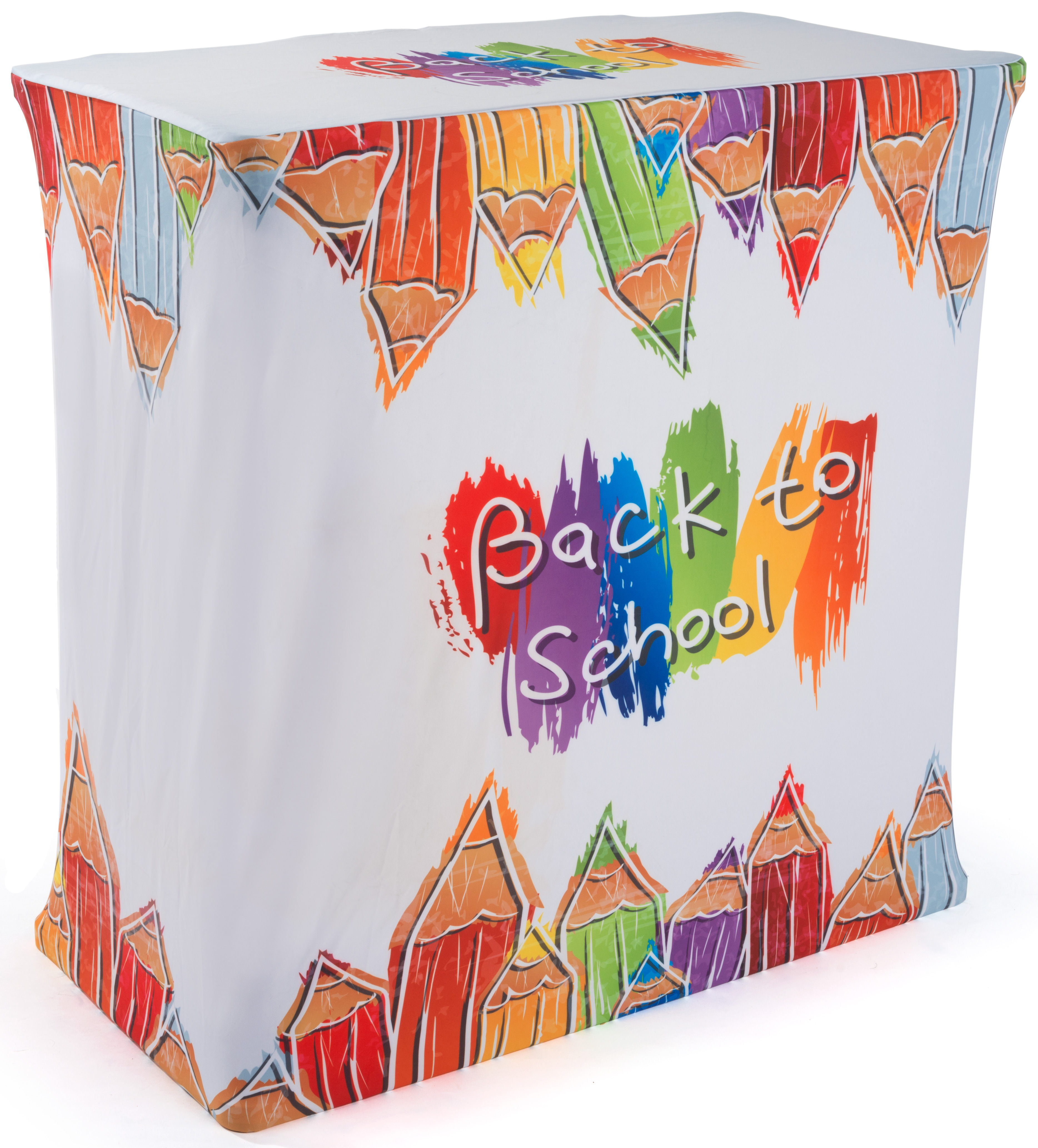 38.5" Tall Portable Counter with Black Stretch Cover, Custom Stretch Cover and Case - Image 2