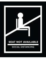 Black removable social distancing seat markers