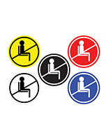 Brightly Colored do not use seating sticker