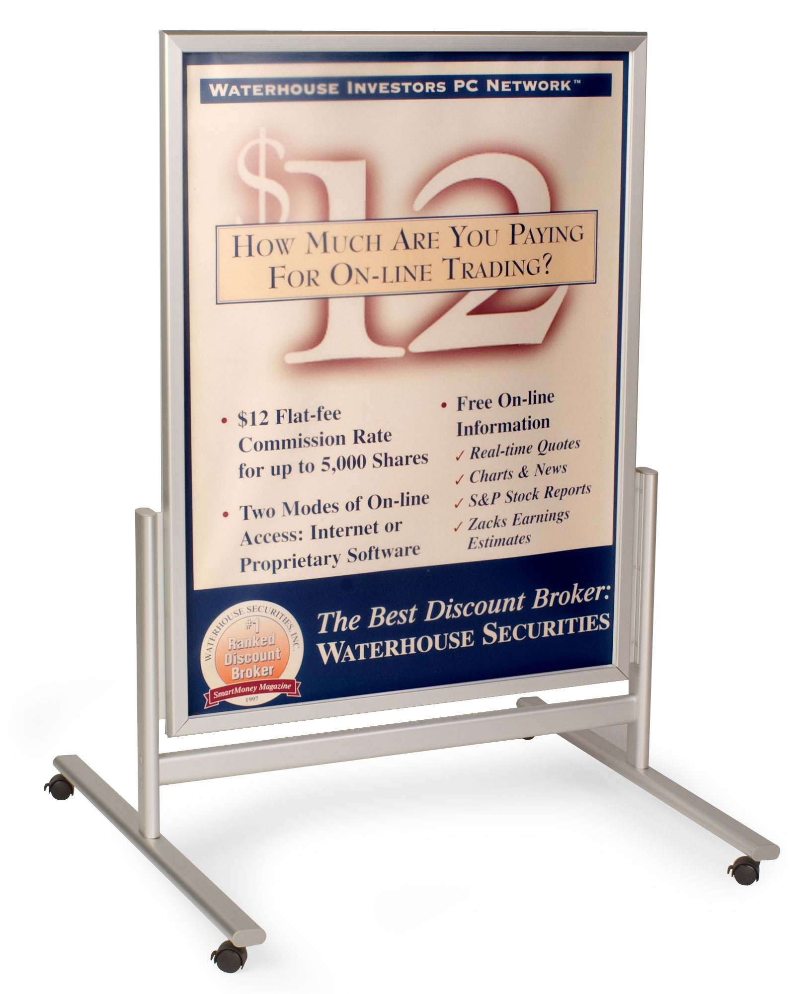 Transortable Poster Sign Indoor Rolling Retail Sign Stand | Double Sided Poster Frame | Displays2Go