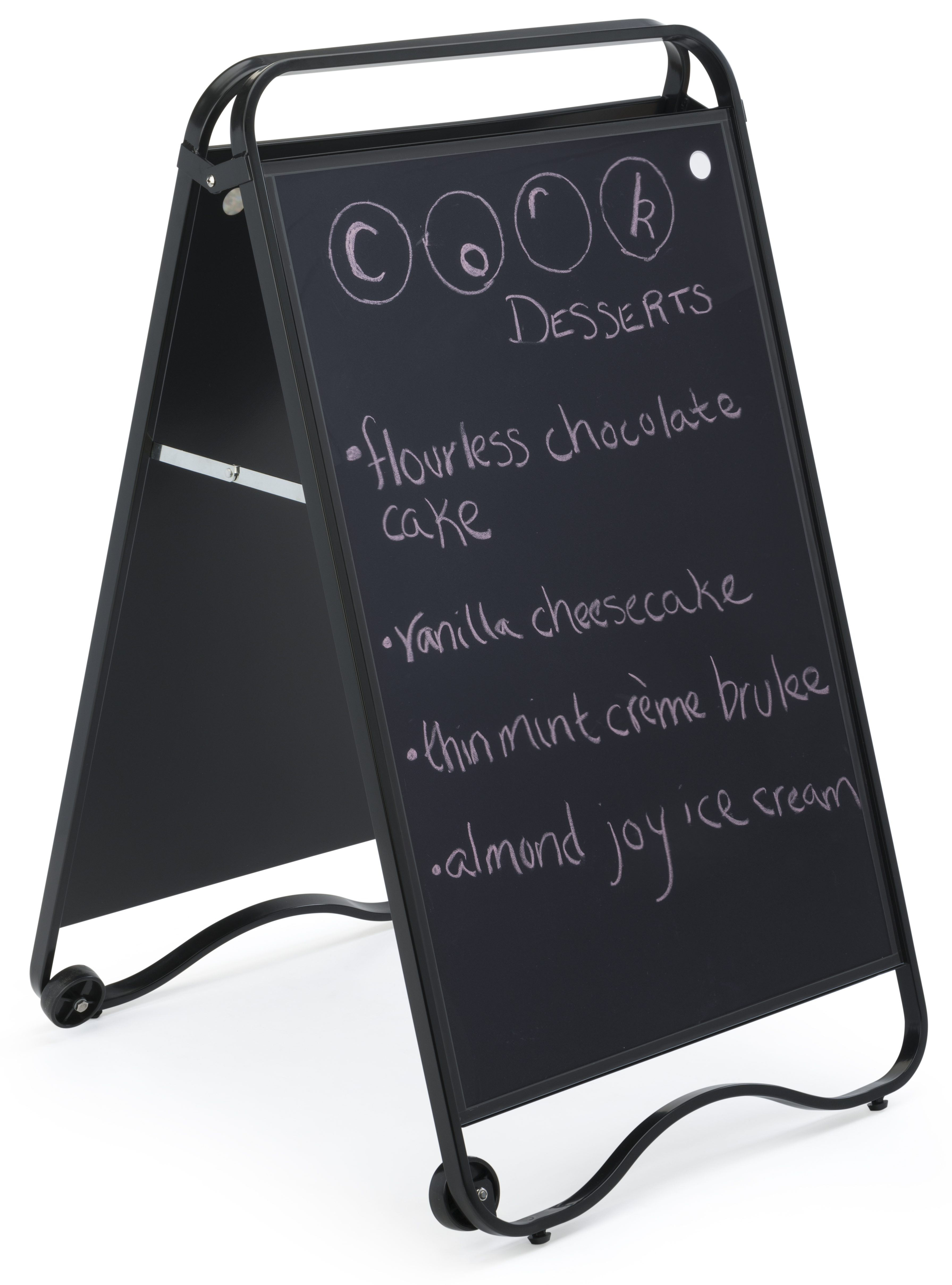24" x 36" A-Frame Sidewalk Sign Stand, Double Sided, Rolling Base - Image 3