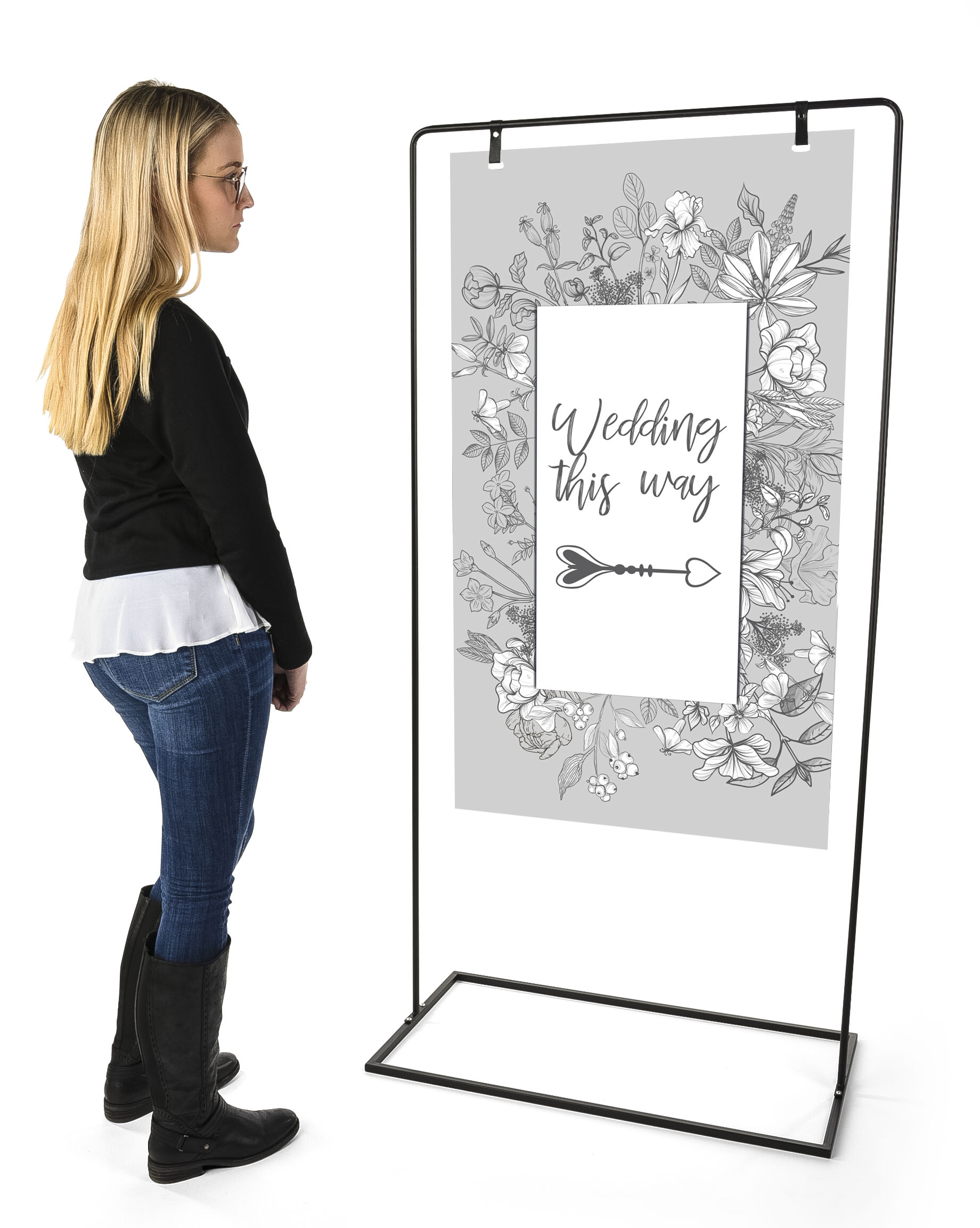 28" x 48" Swinger Board Sidewalk Sign Stand, Custom Printing, Indoor Use - Image 4