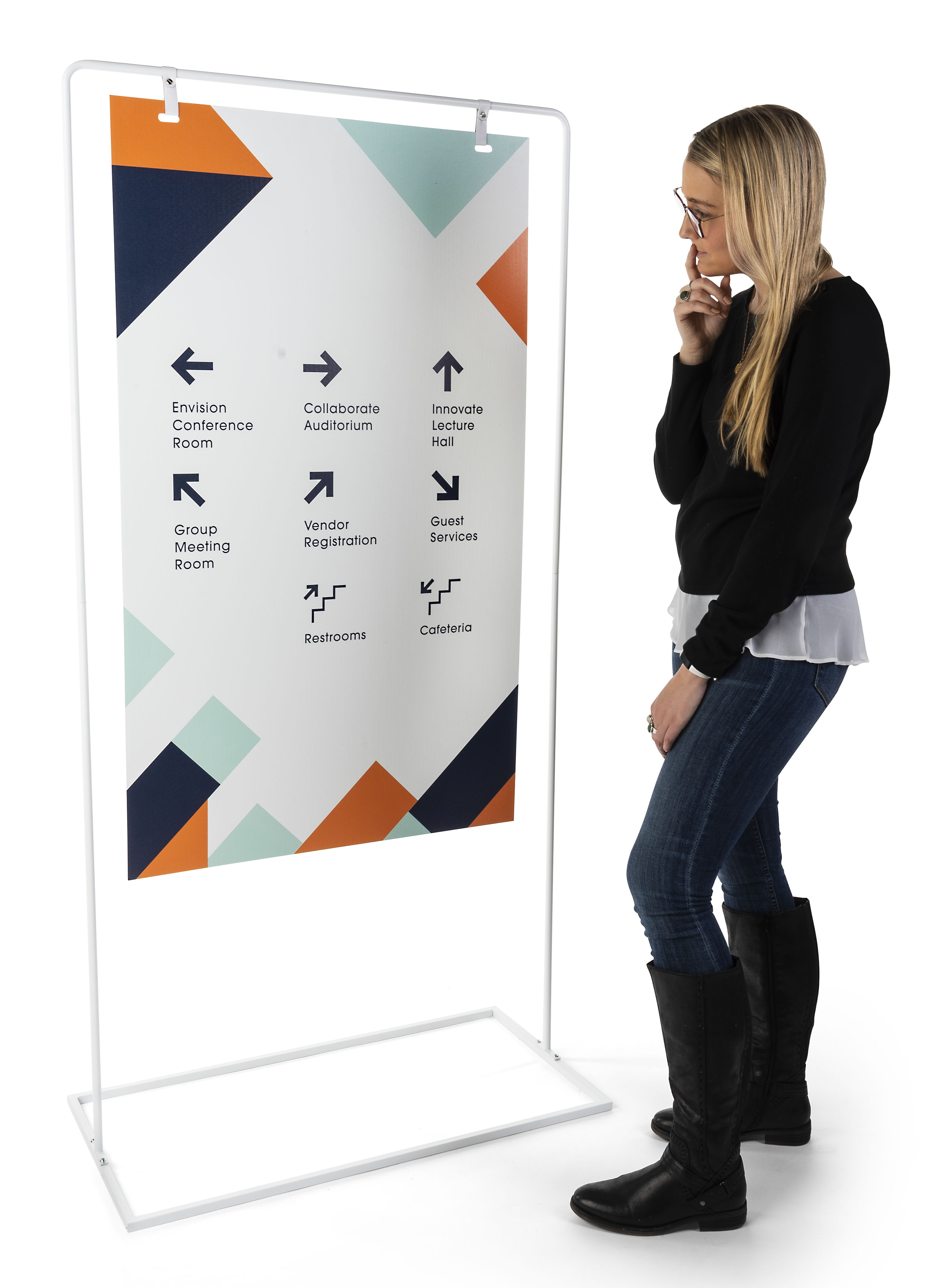 28" x 48" Swinger Board Sidewalk Sign Stand, Custom Printing, Indoor Use - Image 4