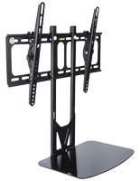 TV Wall Mount with Floating Glass Shelf for Digital Equipment