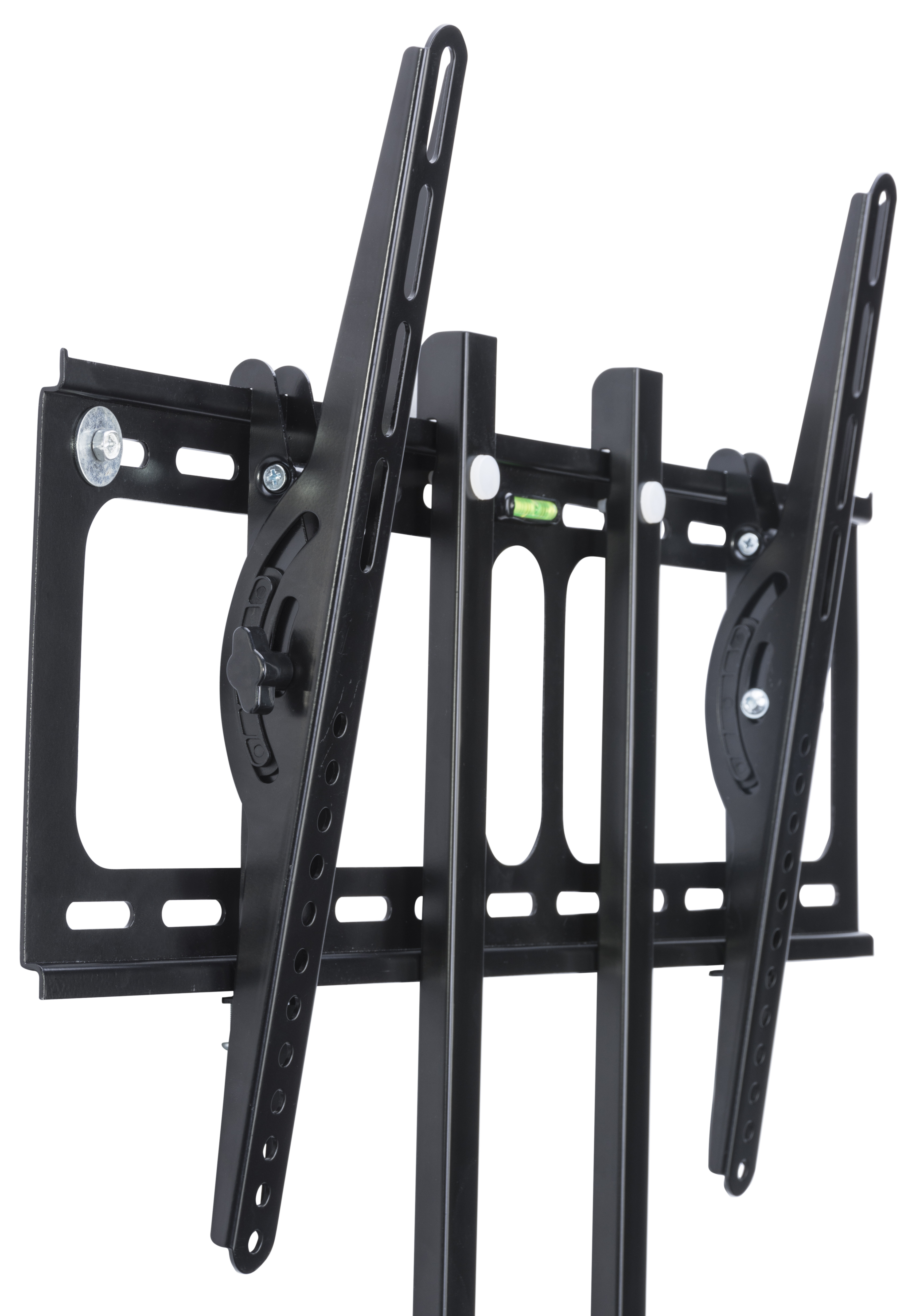 TV Wall Mount with Glass Shelf, Fits Monitors 32 to 55", Tilting Bracket - Black - Image 4