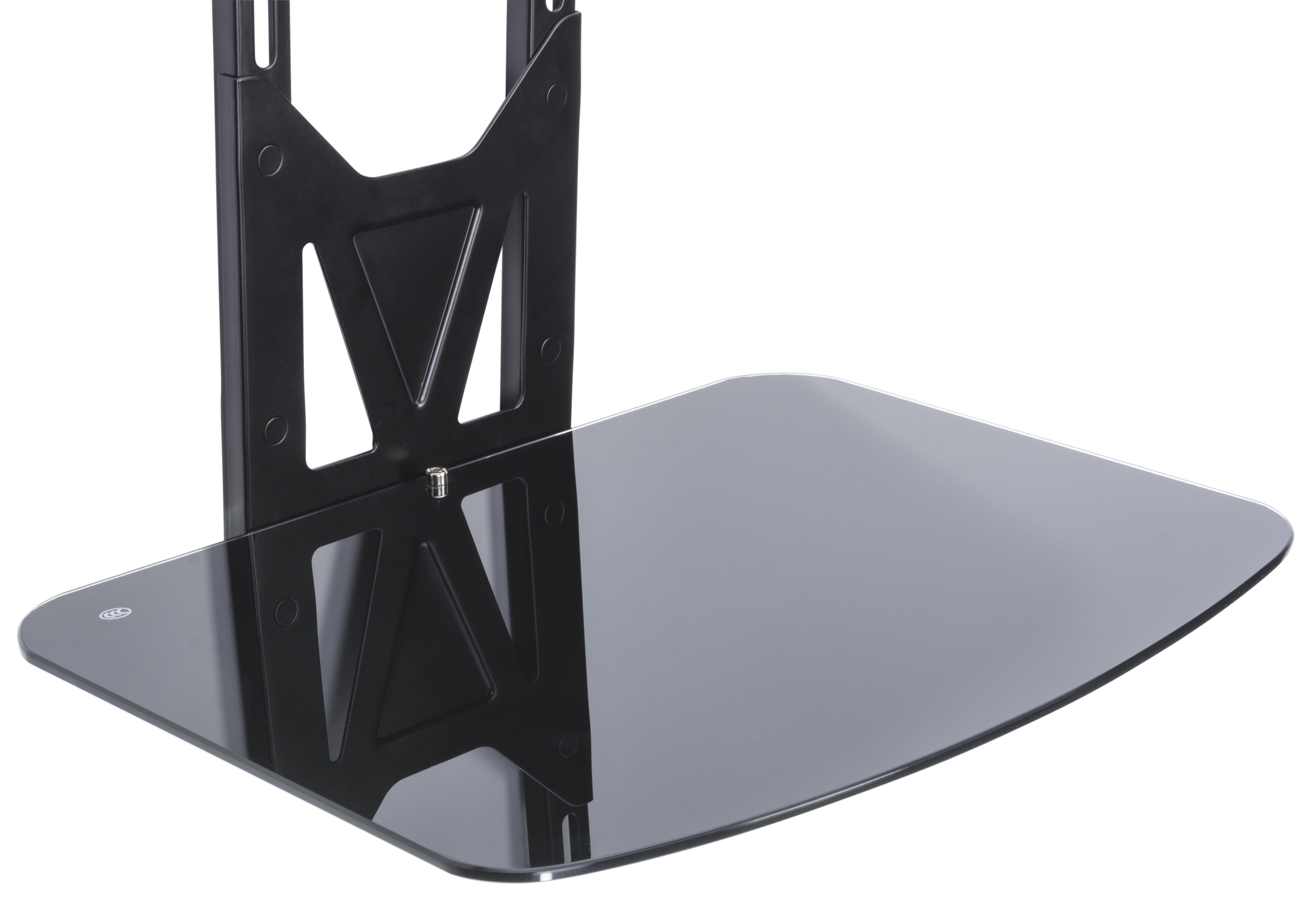 TV Wall Mount with Glass Shelf, Fits Monitors 32 to 55", Tilting Bracket - Black - Image 5
