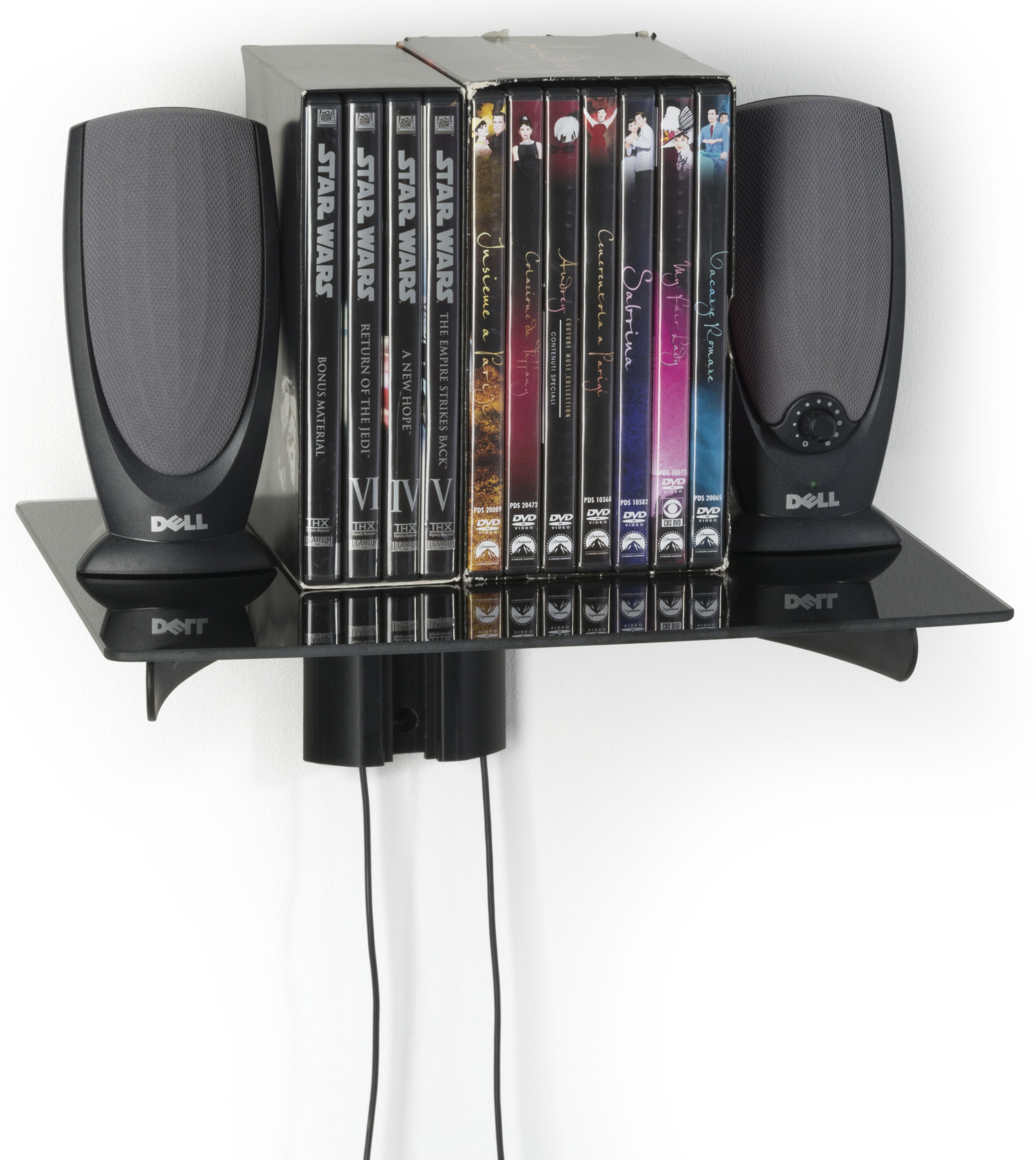 Wall Mounted DVD Shelf | Height Adjustable | Displays2Go