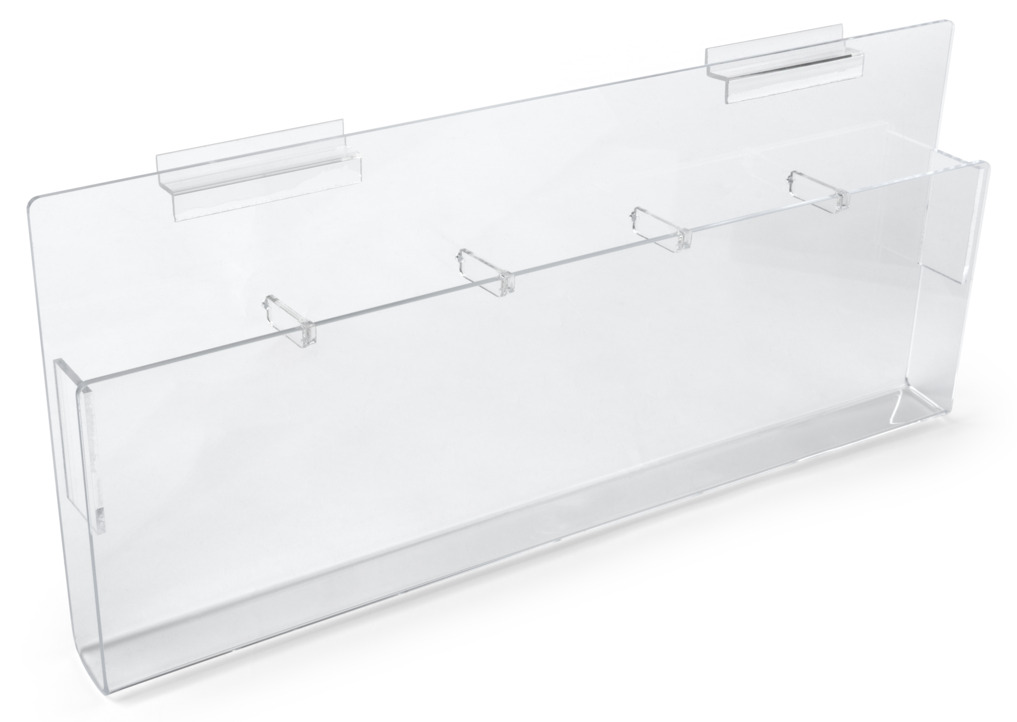 Acrylic Literature Holder for Slatwall, 4"/8.5"w - Clear - Image 2