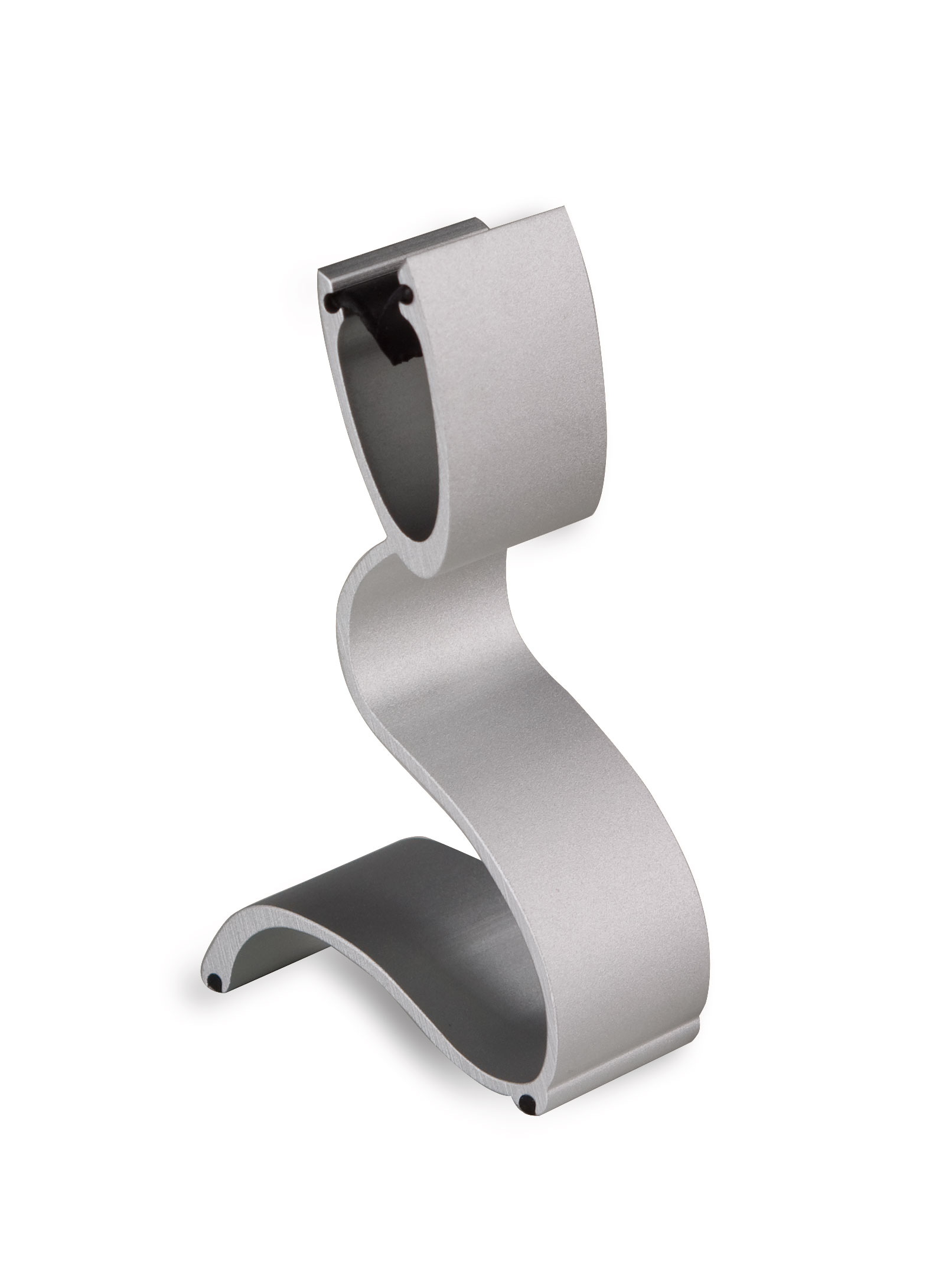 Brushed Silver Tabletop Menu Holder - Curved Pedestal Design | Displays2Go
