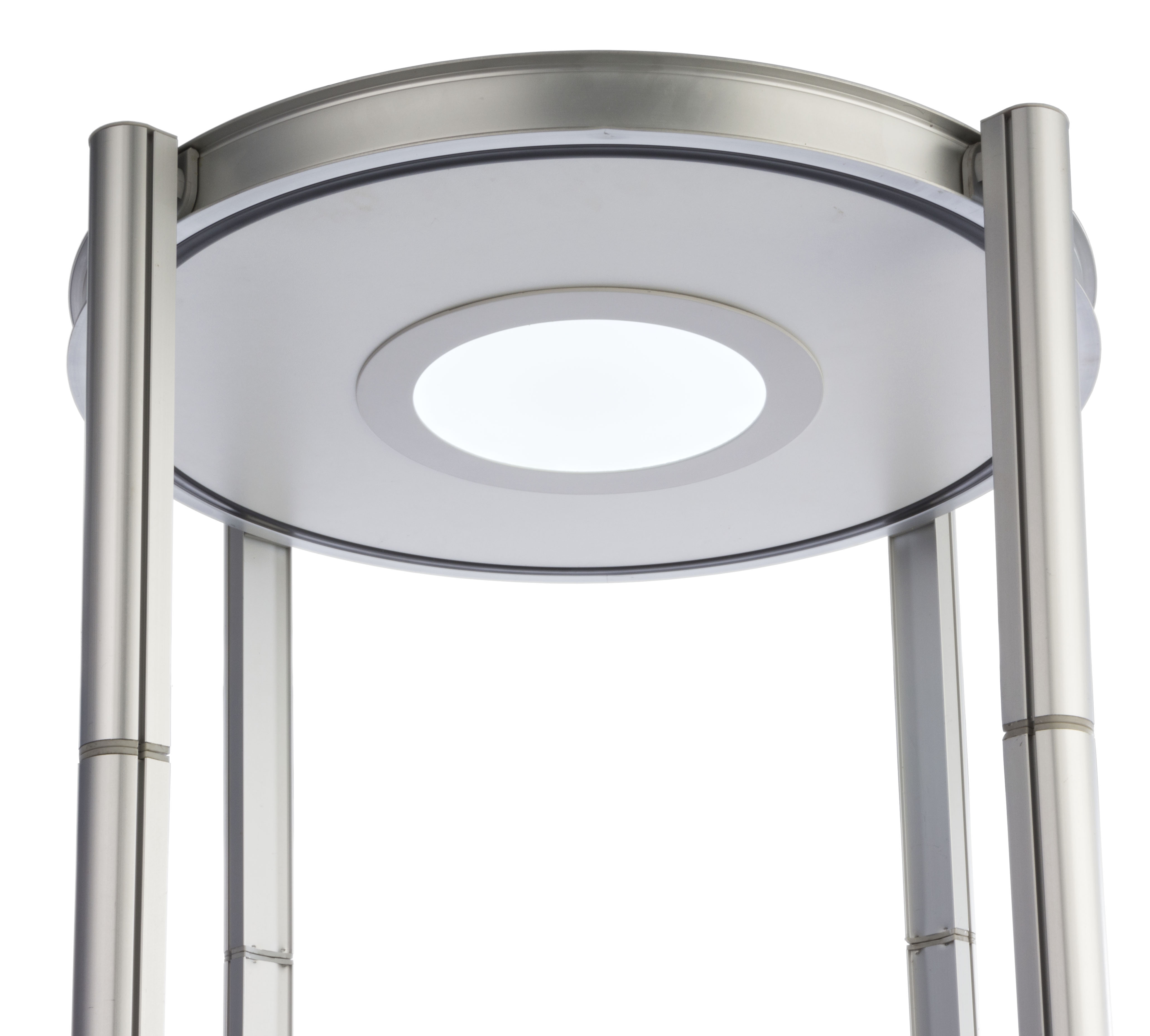 80.25" Portable Round Twist Tower w/Shelves, Top Light, White & Clear Panels - Silver - Image 10