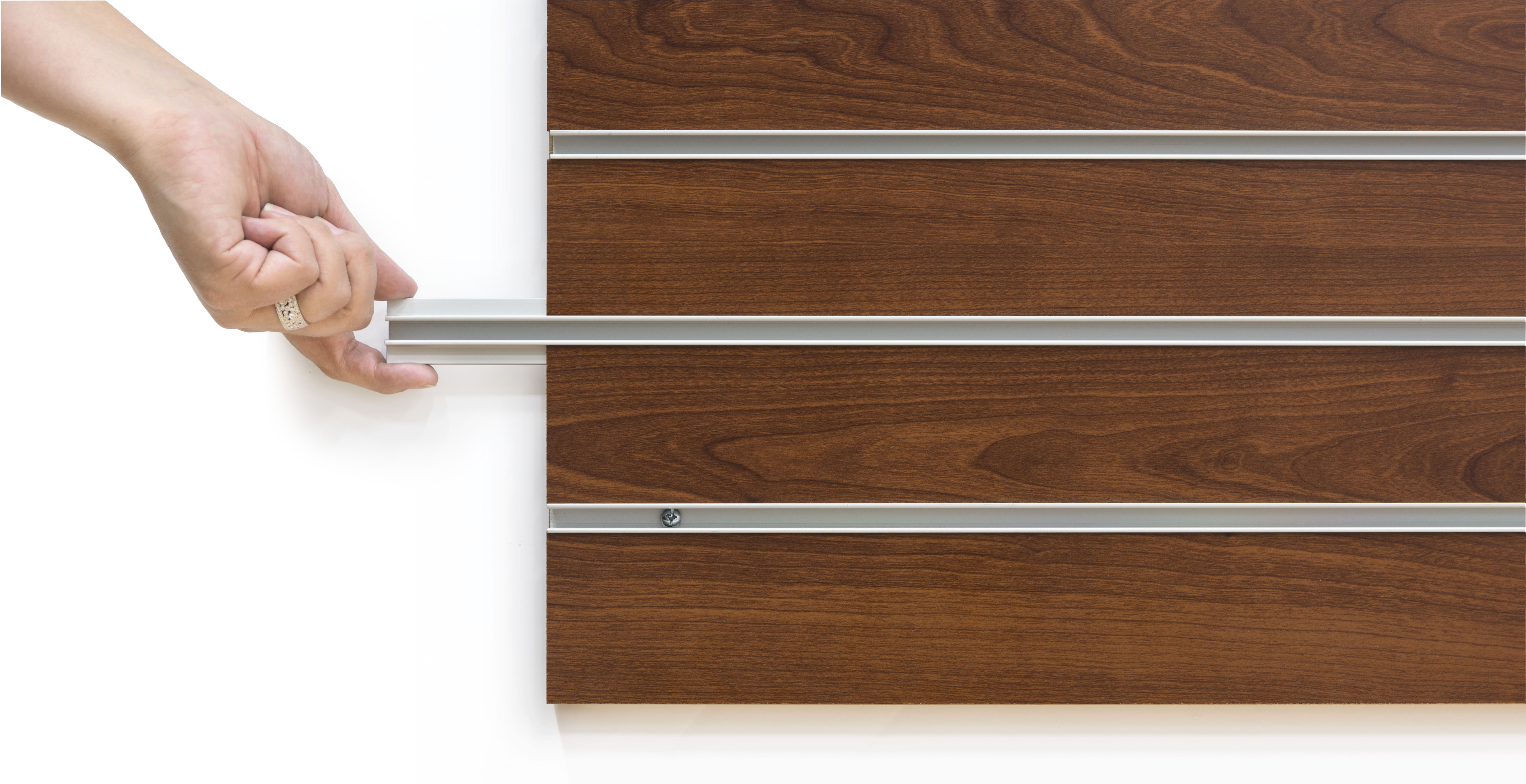 Cherry Finish Large Slotted Wall Board Panel | 4'h x 8'w | Displays2Go