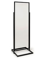 Floor standing clear plastic sneeze shield with 22x69 panel