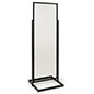 Floor standing clear plastic sneeze shield with removable acrylic protective barrier
