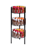 Round wire dump bin with three tiers