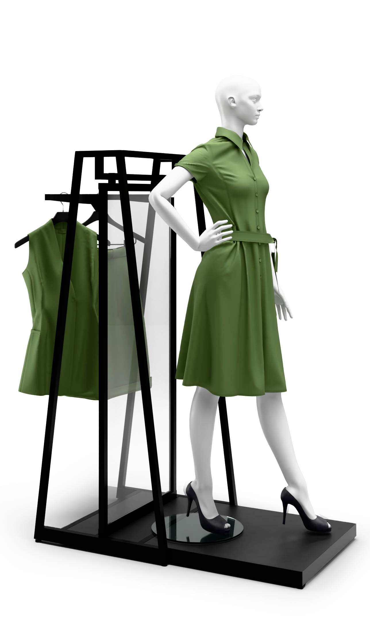 Garment Display Rack | Hang Bar and Mannequin Platform | Displays2Go