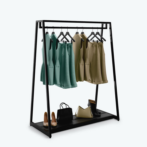 Black retail clothing rack