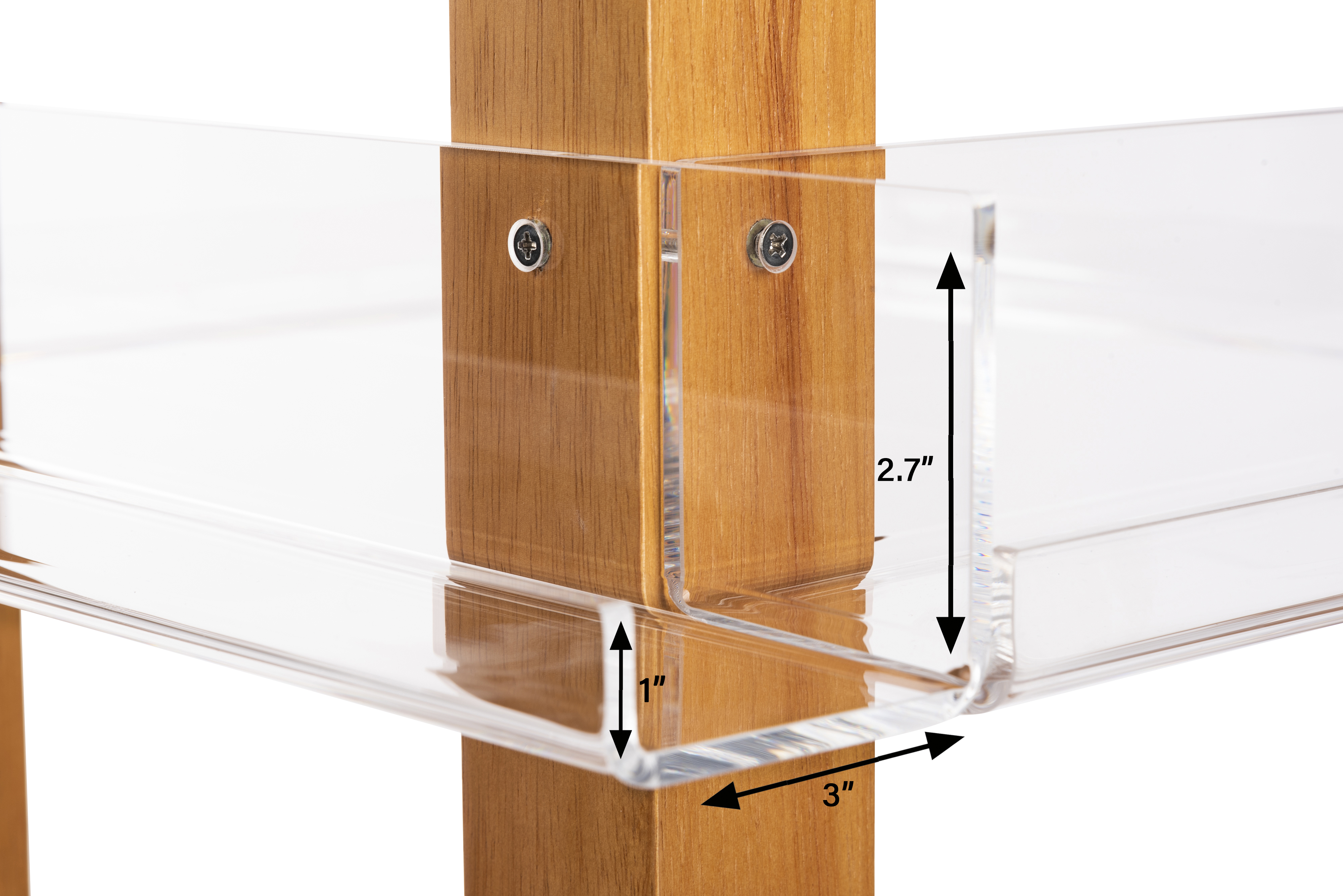 Rotating Literature Display, Countertop, Acrylic and Wood, 16 Shelves - Oak - Image 6