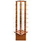 Revolving wood literature rack with durable oak construction 