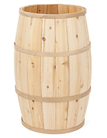 Wooden display barrel with 7 inch interior depth