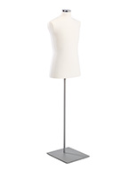 Male mannequin body with flat metal base