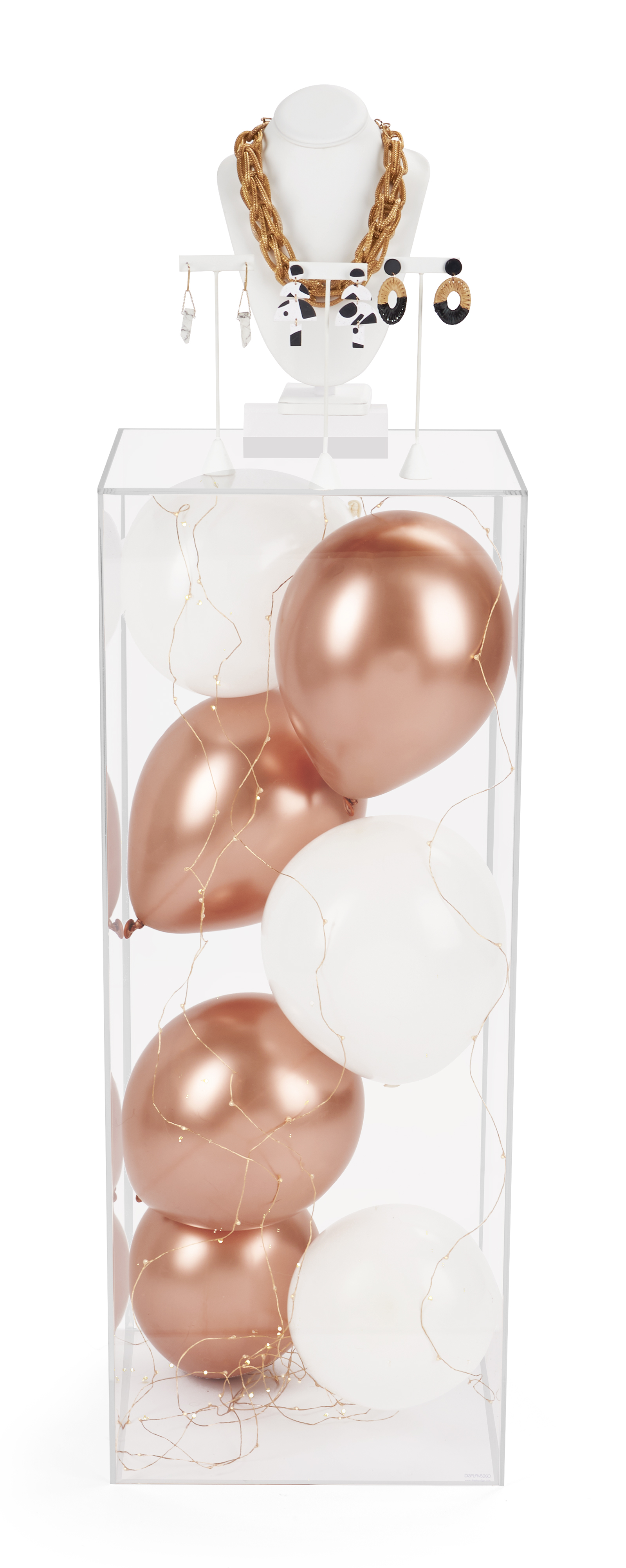 14" x 14" x 36" Acrylic Pedestal w/ Floor Standing Design - Clear - Image 2